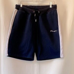 Mens Navy Blokecore 100% Cotton Jersey Shorts XL Retro Sport Preppy Loungewear